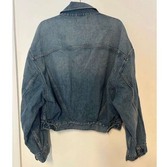 NWOT Madewell Relaxed Crop Trucker Jean Jacket In Billings Wash Size Small - Picture 8 of 9